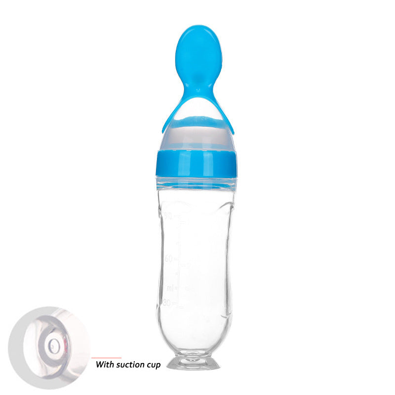 Safe Newborn Baby Feeding Bottle Toddler Silicone Squeeze Feeding Spoon Milk Bottle Baby Training Feeder Food Supplement