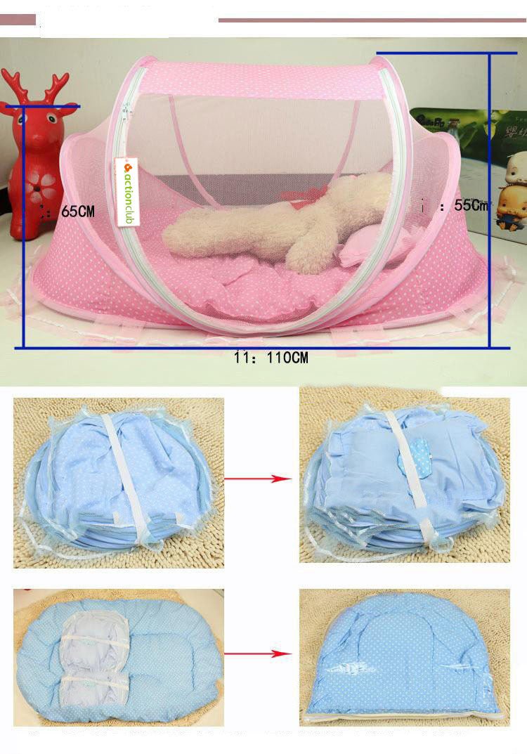 Foldable Baby Bed Net With Pillow Net 2pieces Set - WS EMPORIUM