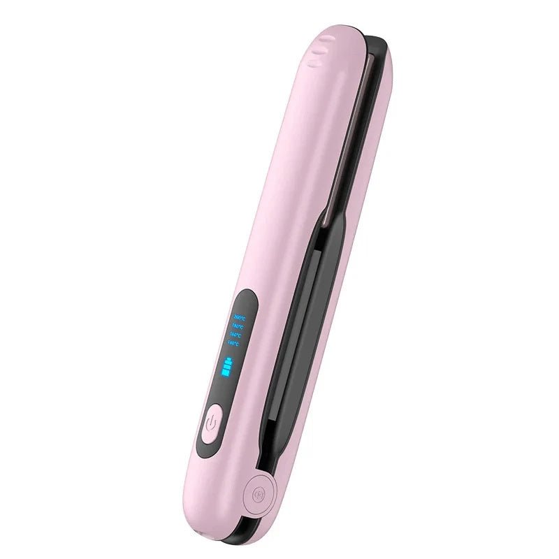 Wireless Hair Straightener Flat Iron Mini 2 IN 1 Roller USB 5000mAh Max 200 Degree Portable Cordless Curler 4 Levels Dry And Wet Uses - WS EMPORIUM